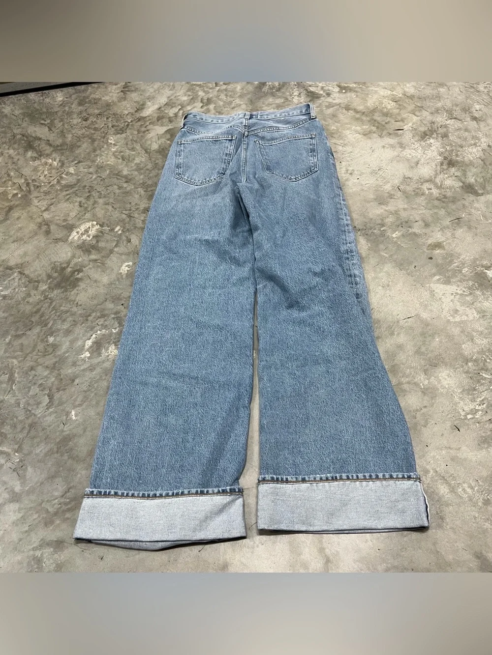 AGOLDE Dame Jean Jeans Womens 25 High Rise Wide Leg Showdown Denim A9159-1141